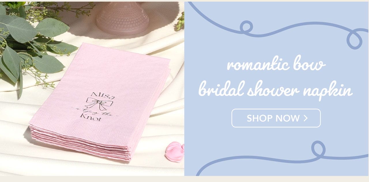 romantic bow bridal shower napkin