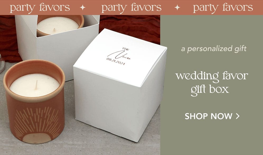 Boho Terracotta Wedding Favor Gift Box