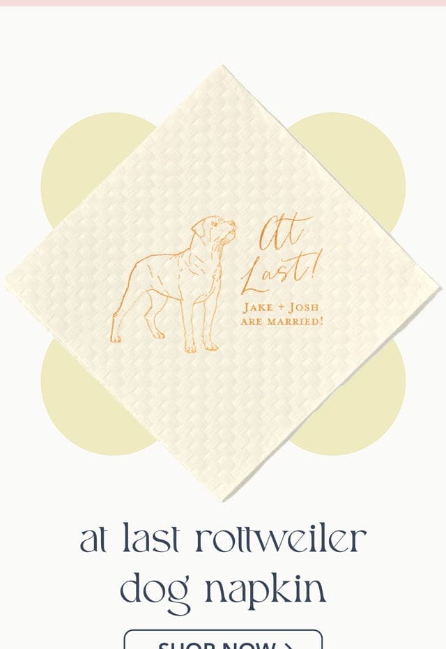 at last rottweiler dog napkin | shop now