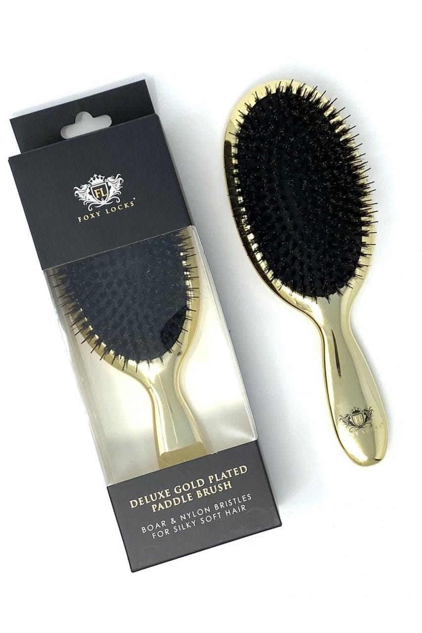 Image of Foxy Locks Deluxe Gold Plated Large Paddle Brush