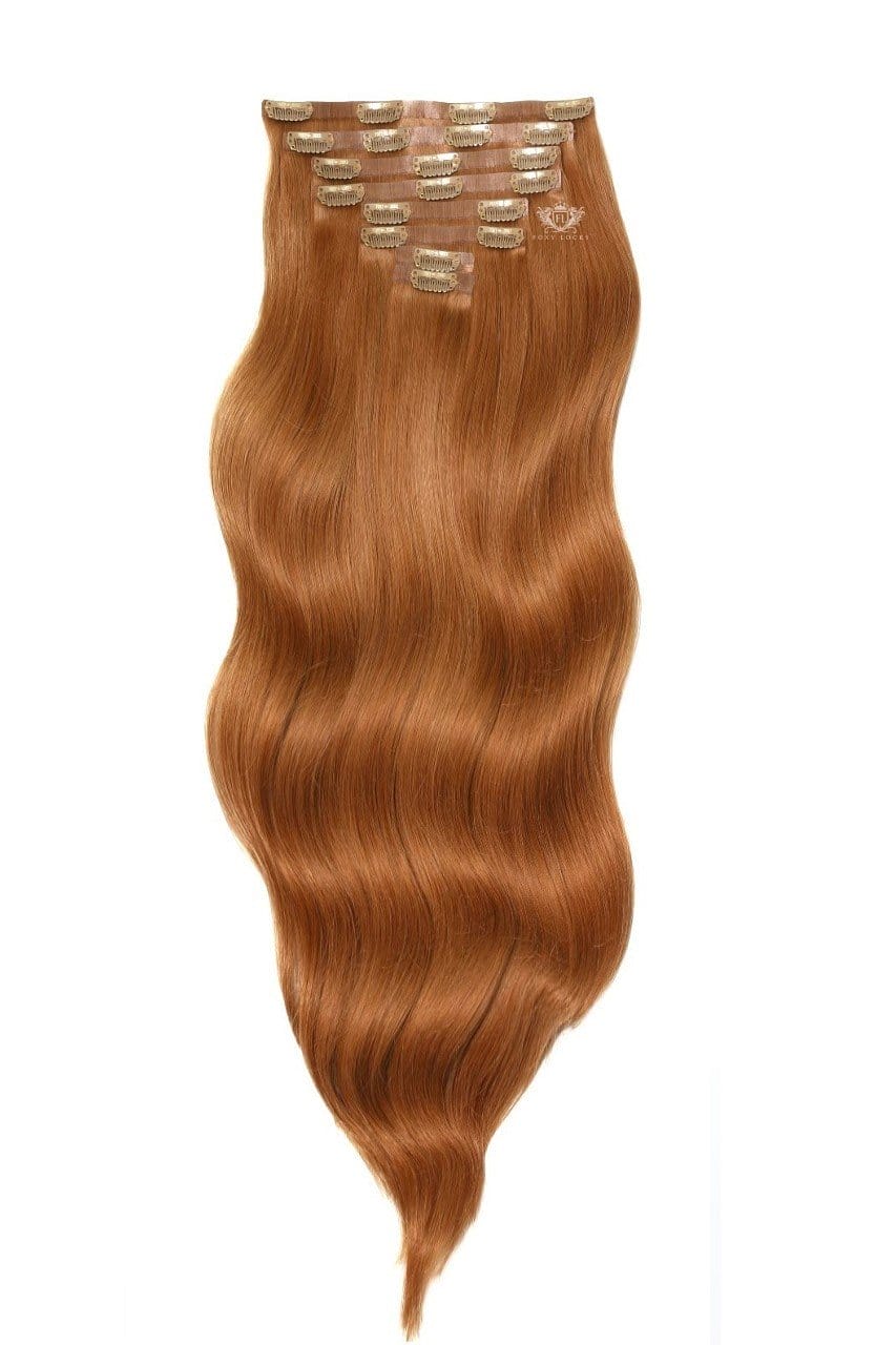 Image of Cinnamon Ginger - Luxurious 26" Silk Seamless Clip In Human Hair Extensions 300g
