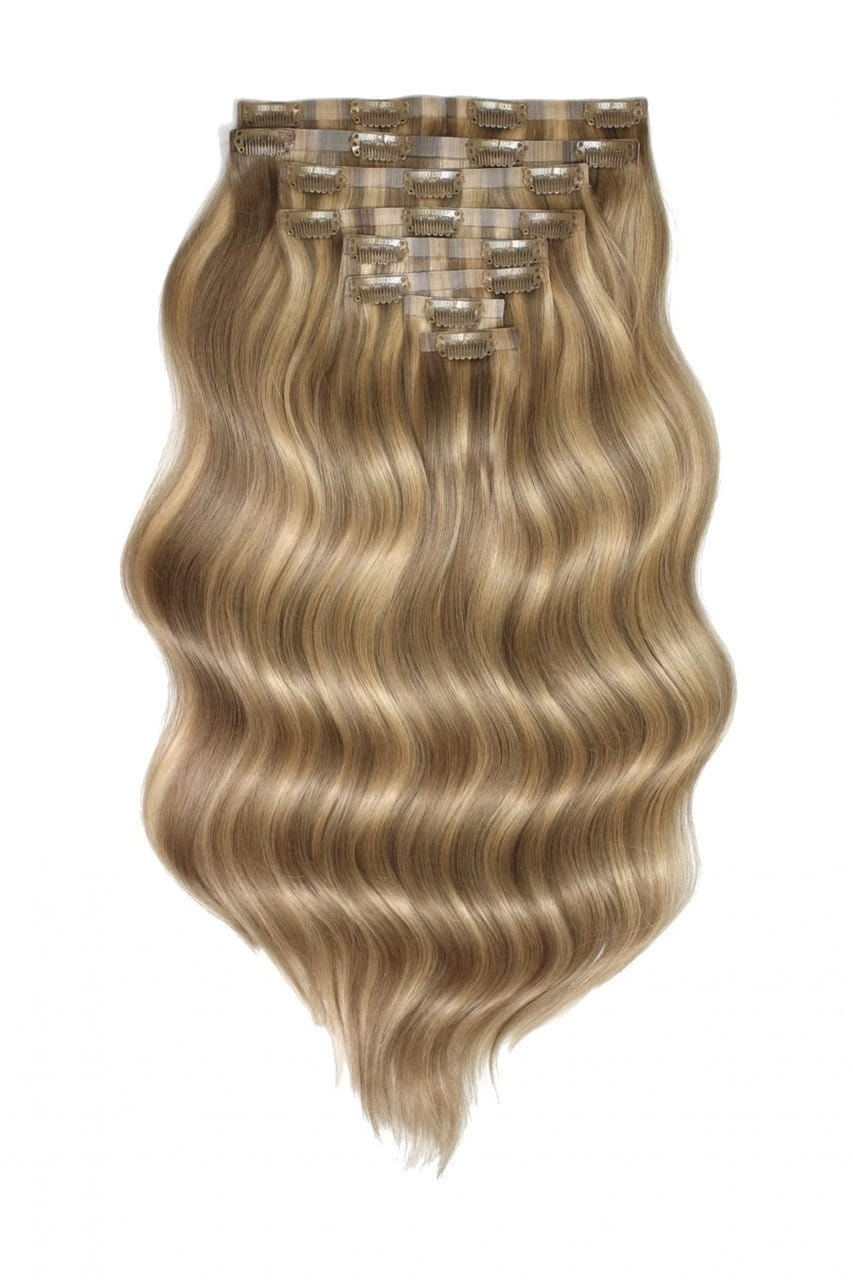 Image of Cappuccino - Deluxe 18" Silk Seamless Clip In Human Hair Extensions 180g