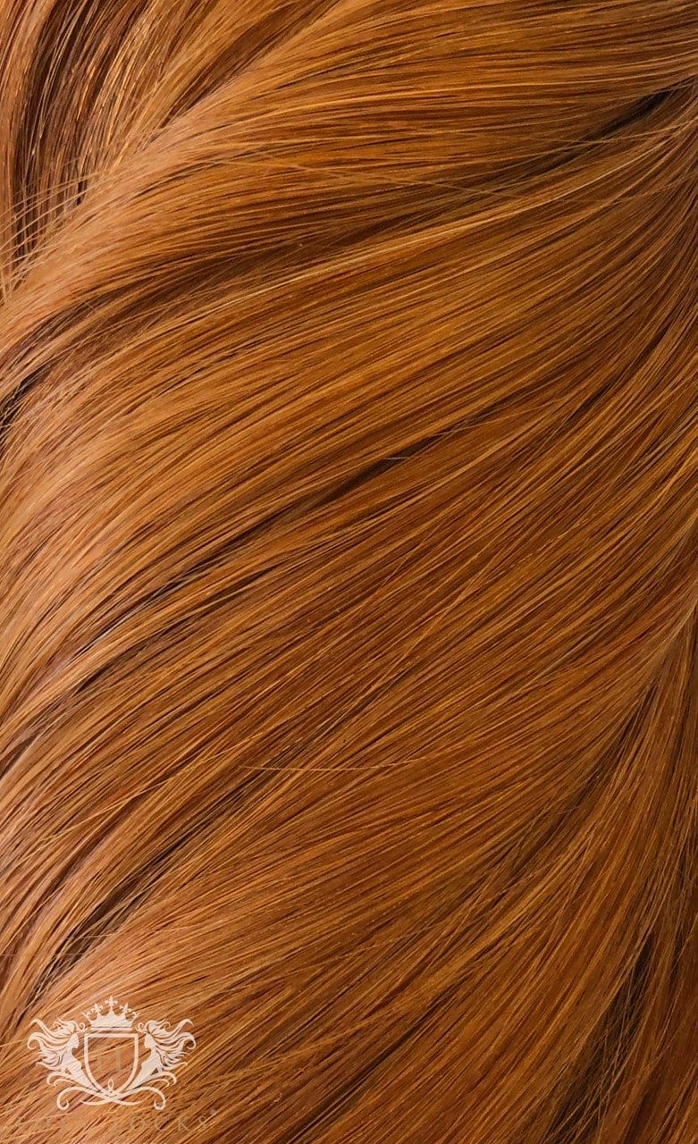 Image of Cinnamon - Volumizer 16" Silk Seamless Clip In Human Hair Extensions 50g | Foxy Locks