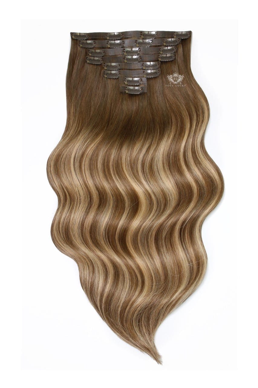 Image of Brondie - Deluxe 18" Silk Seamless Clip In Human Hair Extensions 180g :Rooted: