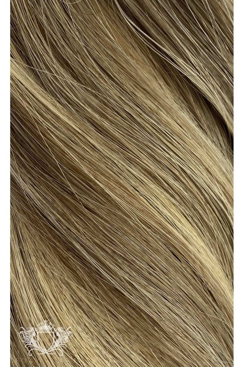 Image of Cappuccino - Volumizer 20" Silk Seamless Clip In Human Hair Extensions 60g | Foxy Locks