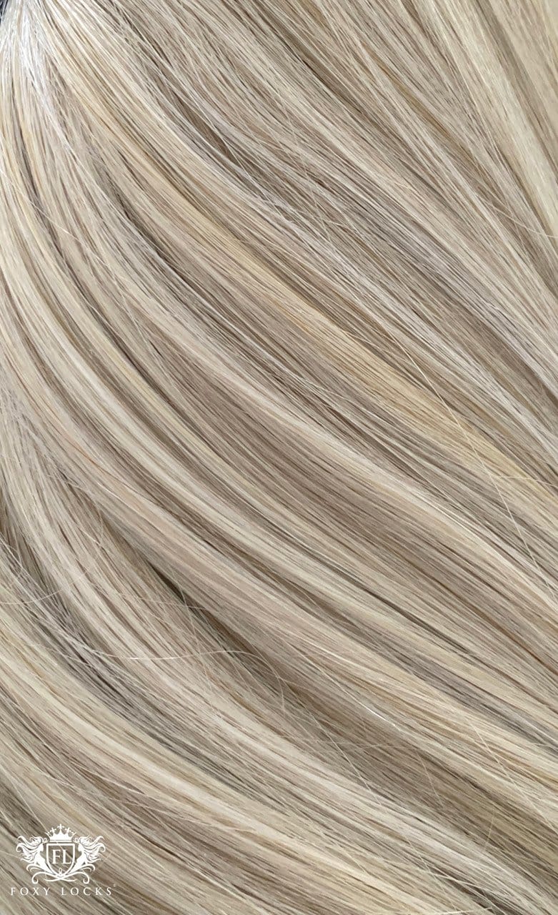 Image of Iced Latte - Volumizer 20" Silk Seamless Clip In Human Hair Extensions 60g | Foxy Locks