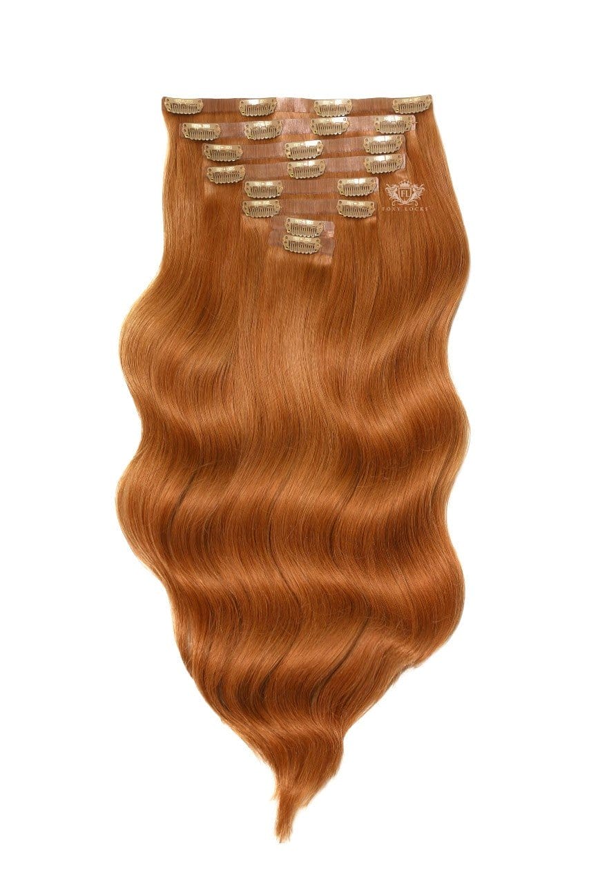 Image of Cinnamon Ginger - Deluxe 20" Silk Seamless Clip In Human Hair Extensions 200g