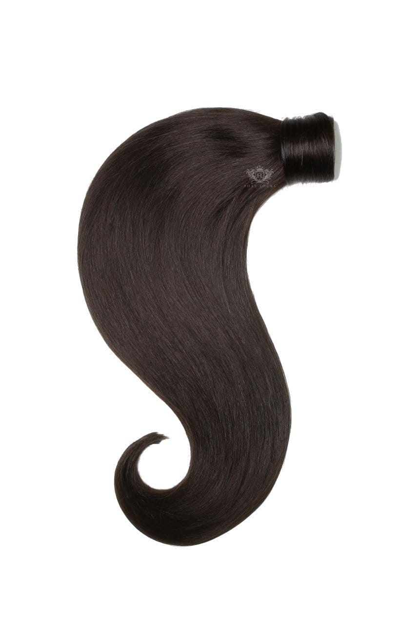 Image of BROWN BLACK - WRAP PONYTAIL CLIP IN HAIR EXTENSIONS 12 / 16 / 22 / 26 INCH