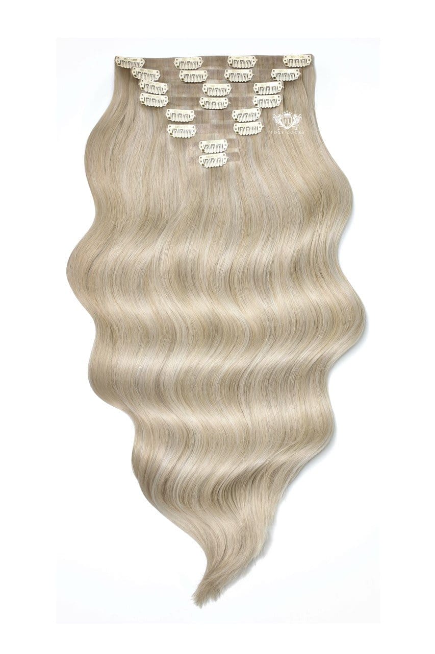 Image of Iced Latte - Deluxe 20" Silk Seamless Clip In Human Hair Extensions 200g