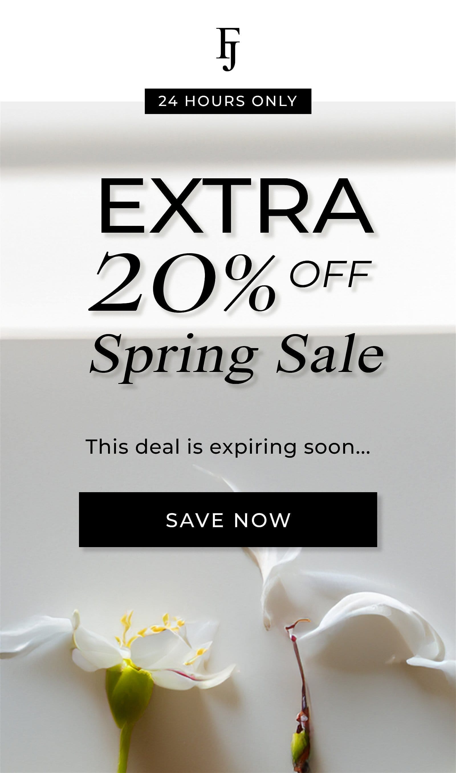 Last chance: Extra 20% off Spring Sale with code EXTRA20