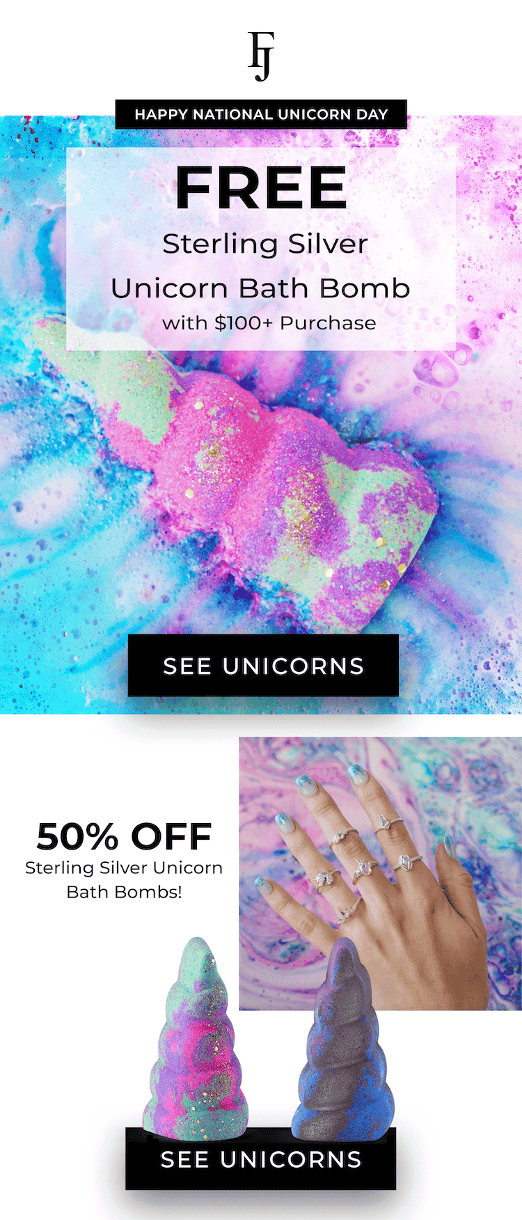 Unicorn Day | Free Unicorn Bath Bomb | 50% Off Unicorn Bath Bombs