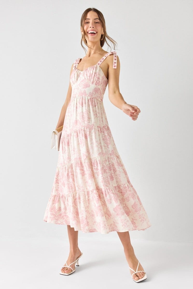 Image of Lori Grommet Strap Floral Maxi Dress