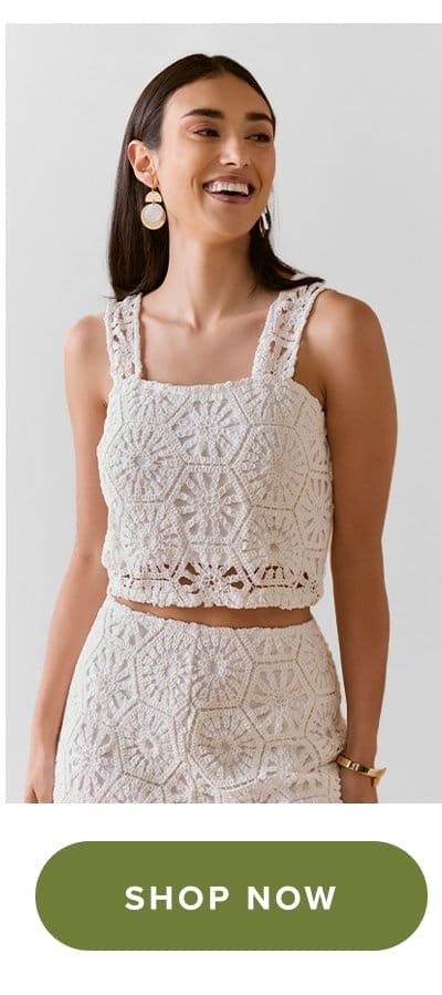 Nora Crochet Square Neck Tank Top