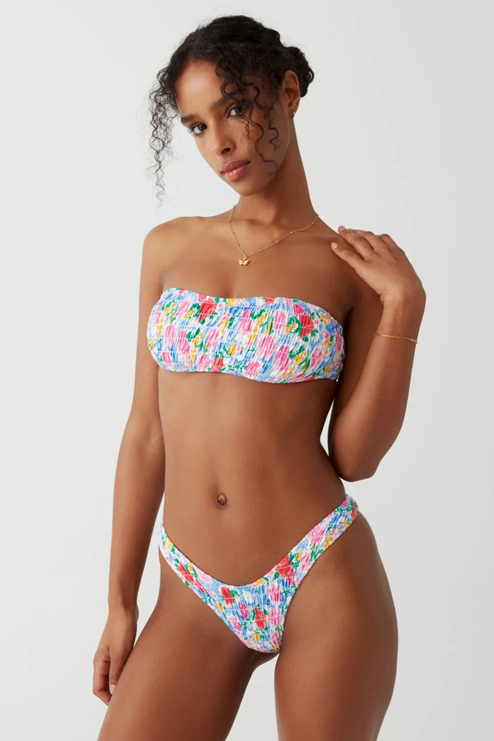 Image of Rosabella Bandeau Bikini Top - Painted Petals