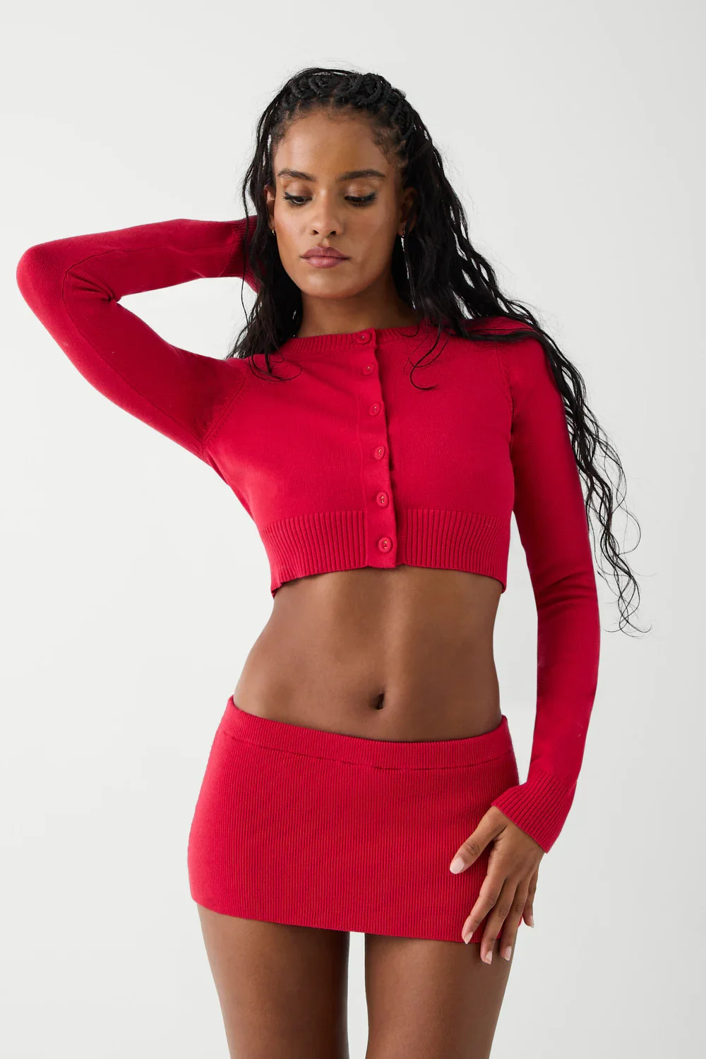 Image of Danny Cloud Knit Cropped Cardigan - Burning Love