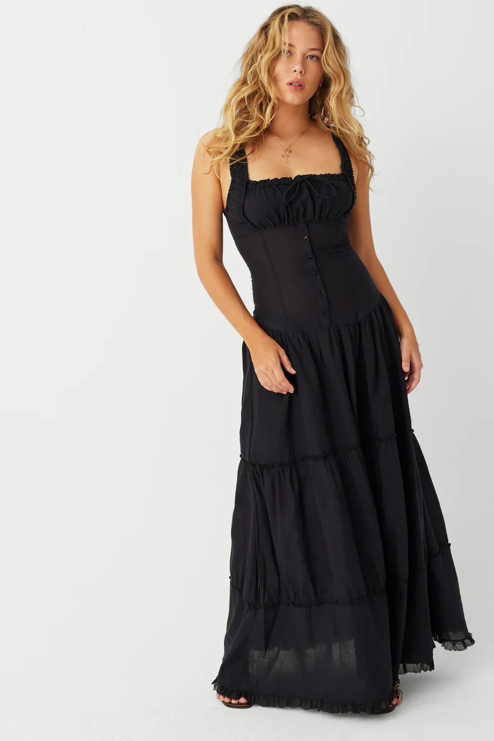 Image of Christabelle Ruffle Maxi Dress - Black