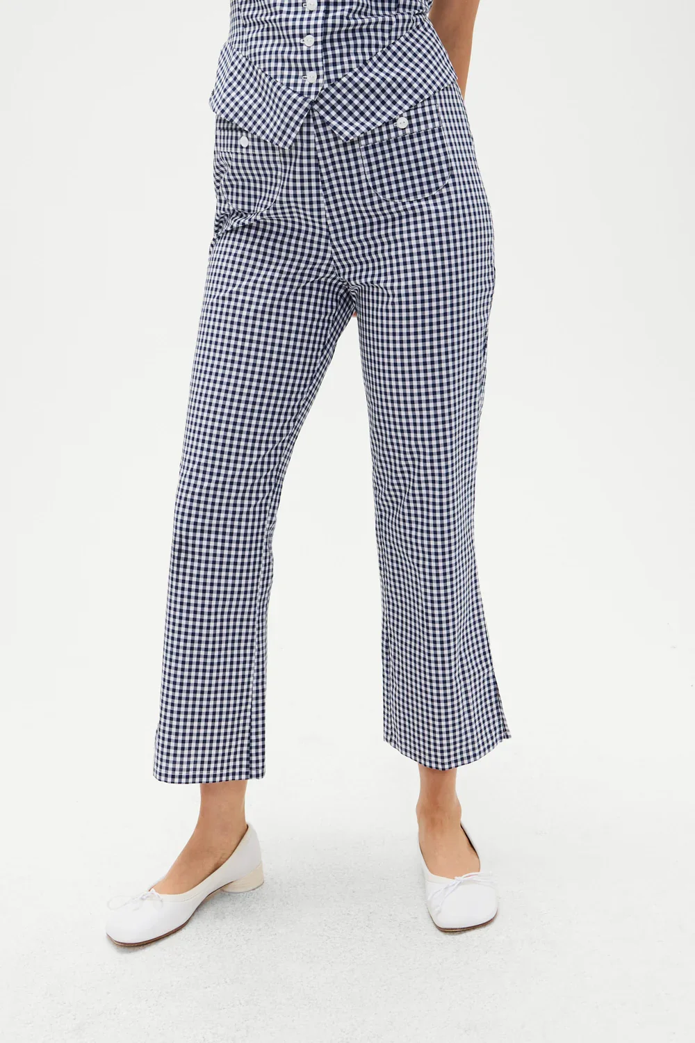 Image of Parlour Gingham Capri Pant - Seaside Gingham