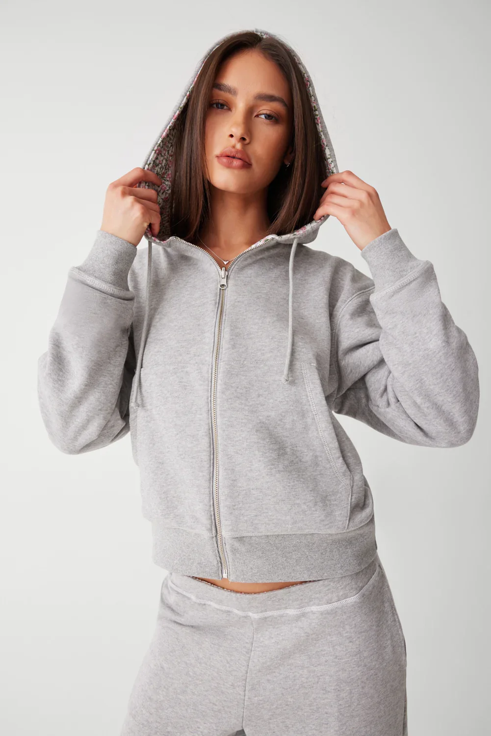 Image of Casper Zip Up Hoodie - Heather Grey / Baby Blanket