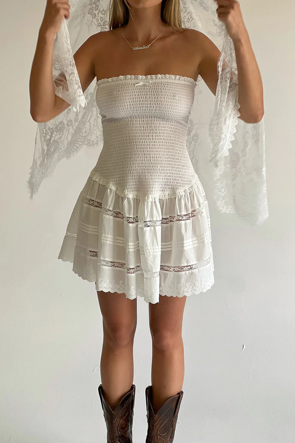 Image of Day Princess Mini Dress - White