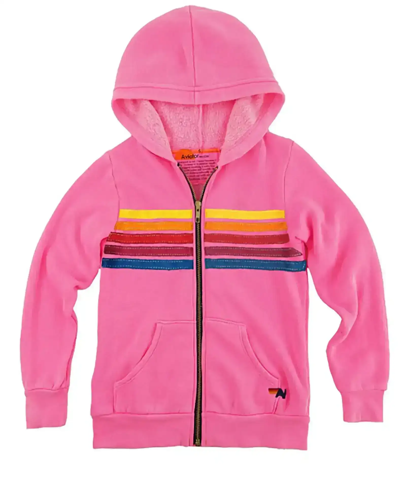 Image of Aviator Nation Kids 5 Stripe Zip Hoodie