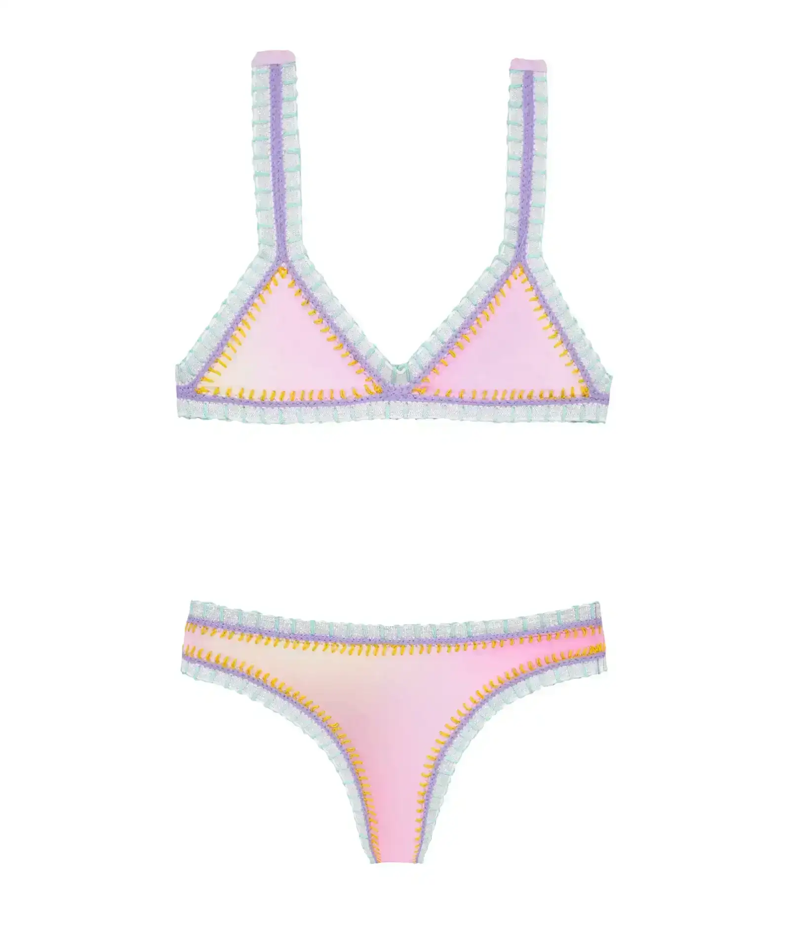 Image of PQ Girls Rainbow Cotton Candy Embroidered Bikini