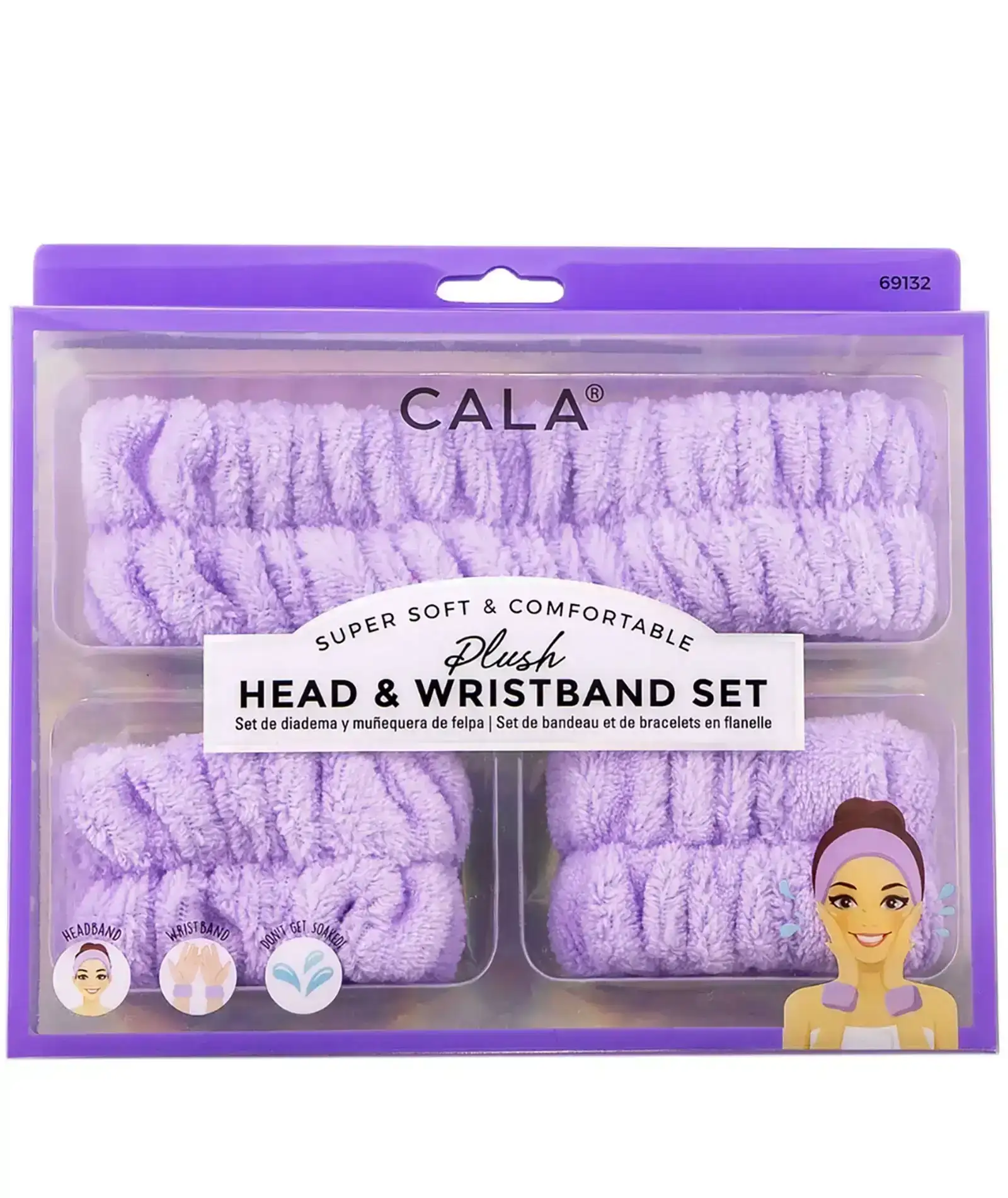 Image of Spa Headband and Wristband Set Lavender