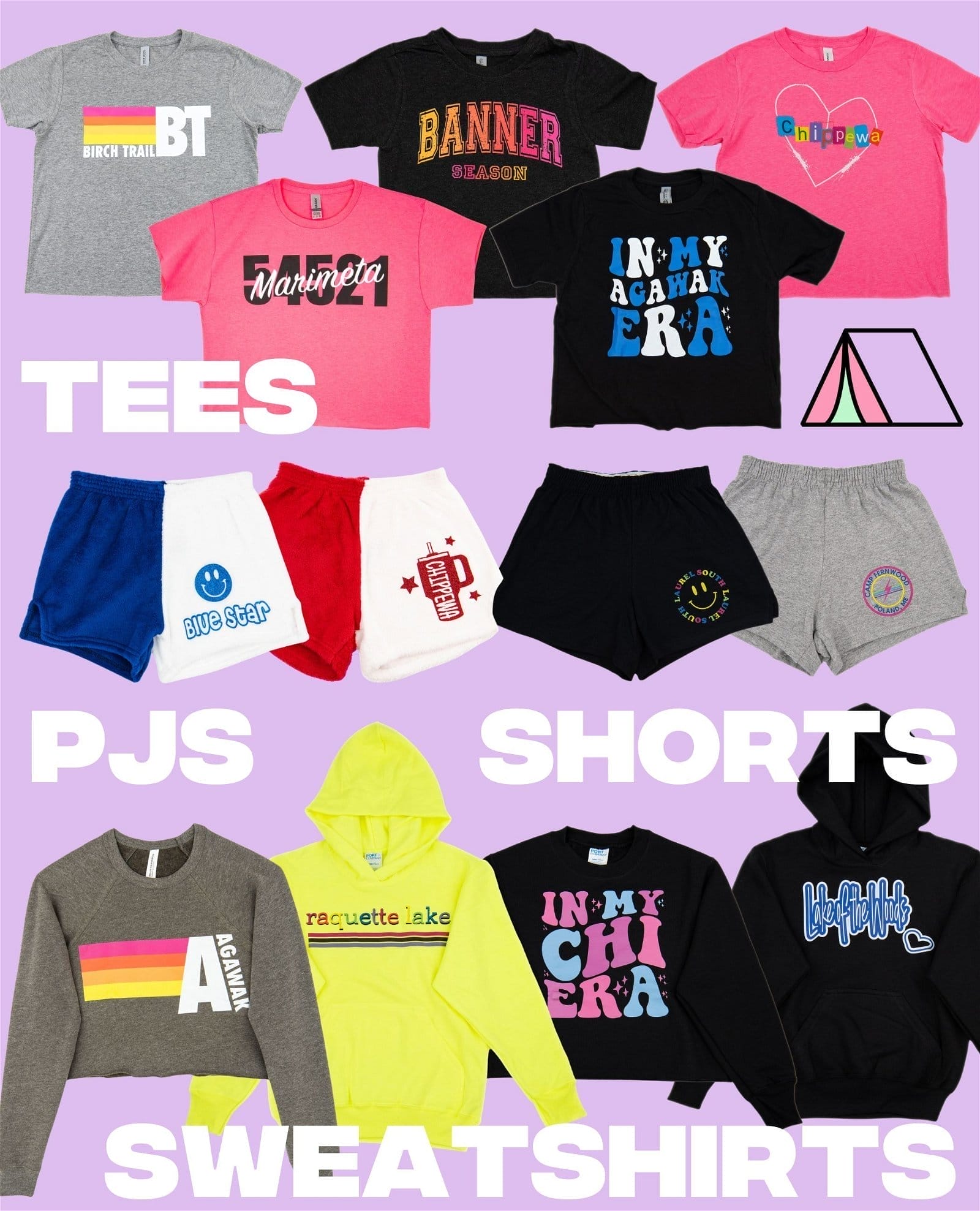 Tees, PJs, Shorts, Sweatshirts