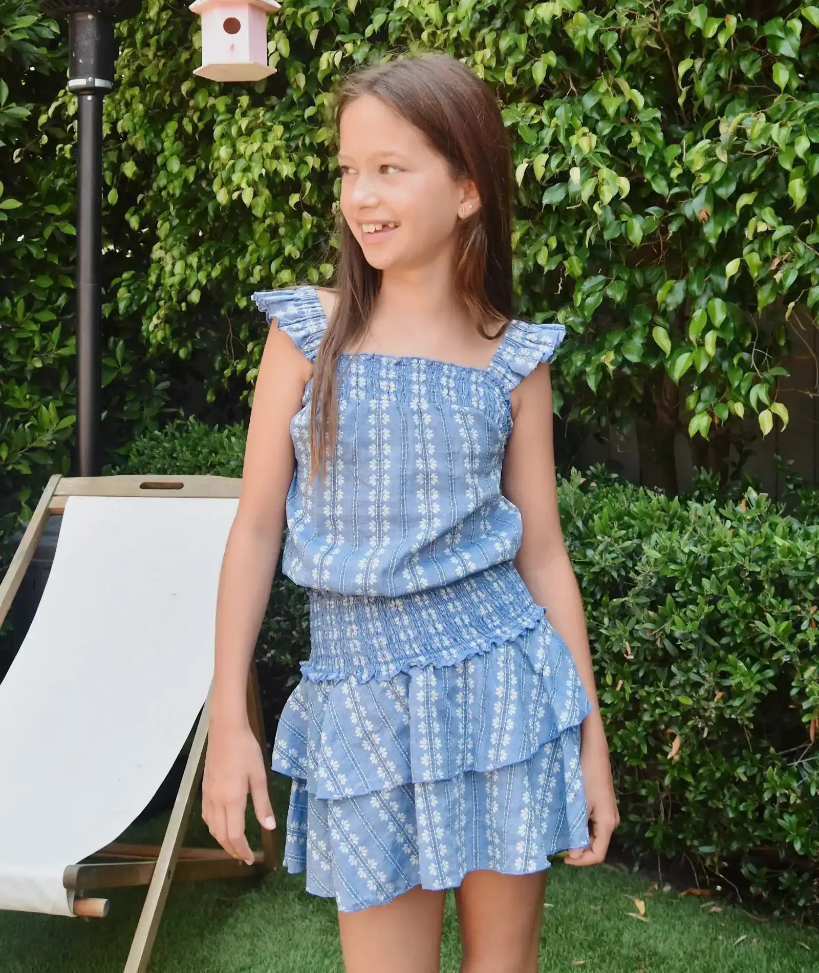 Image of FBZ Girls Blue Woven Tassel Top