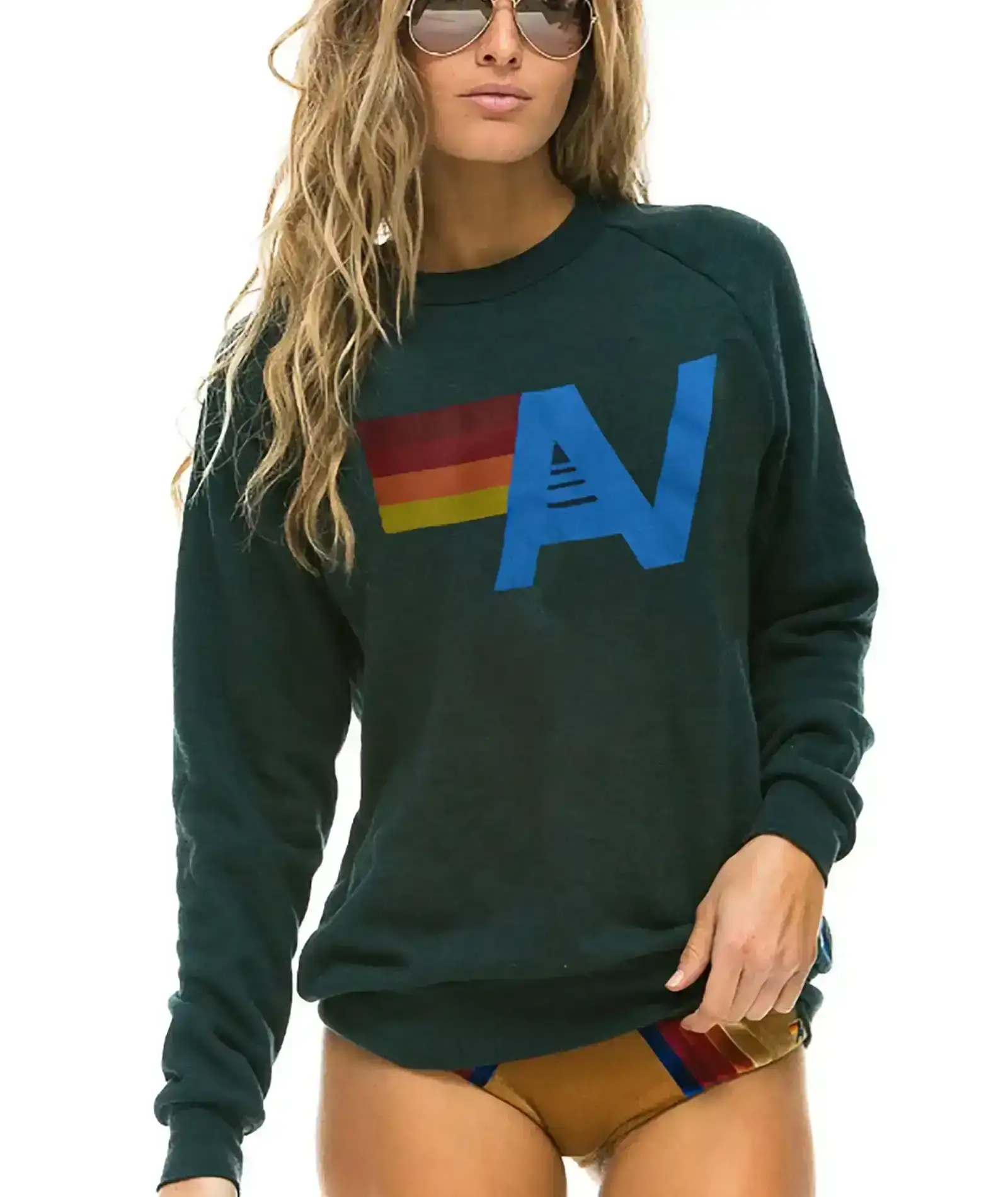 Image of Aviator Nation Women Logo Crew Sweatshirt