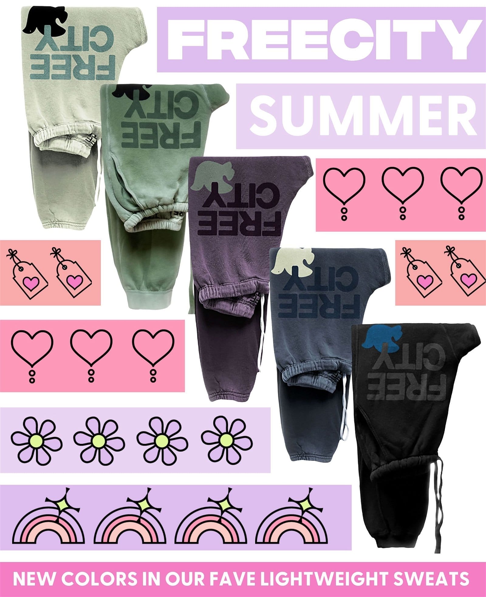 Freecity Summer - New Colors in Our Fave Lightweight Sweats