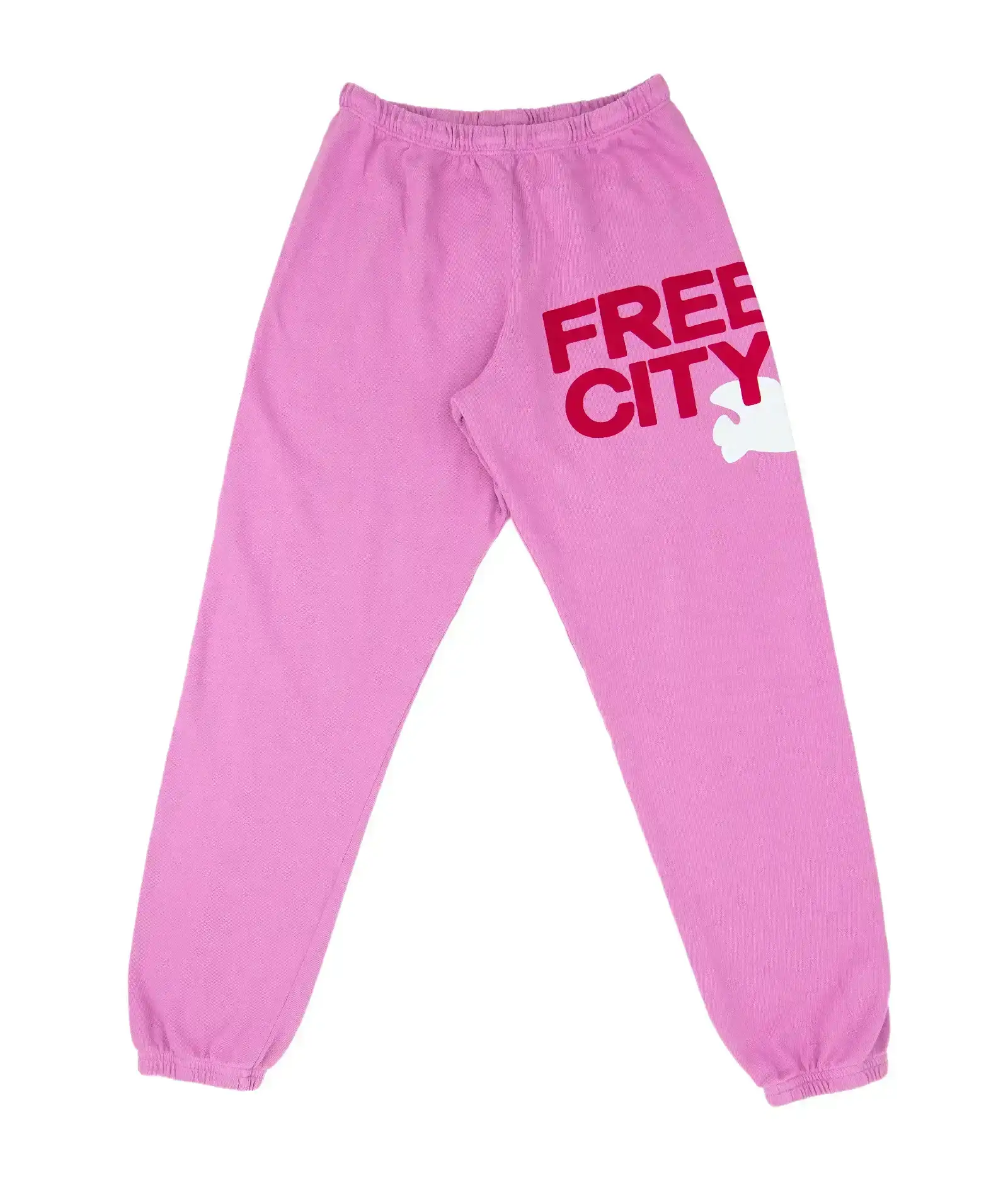 Image of FREECITY Women Large Sweatpants Pink Lips Cherry 2