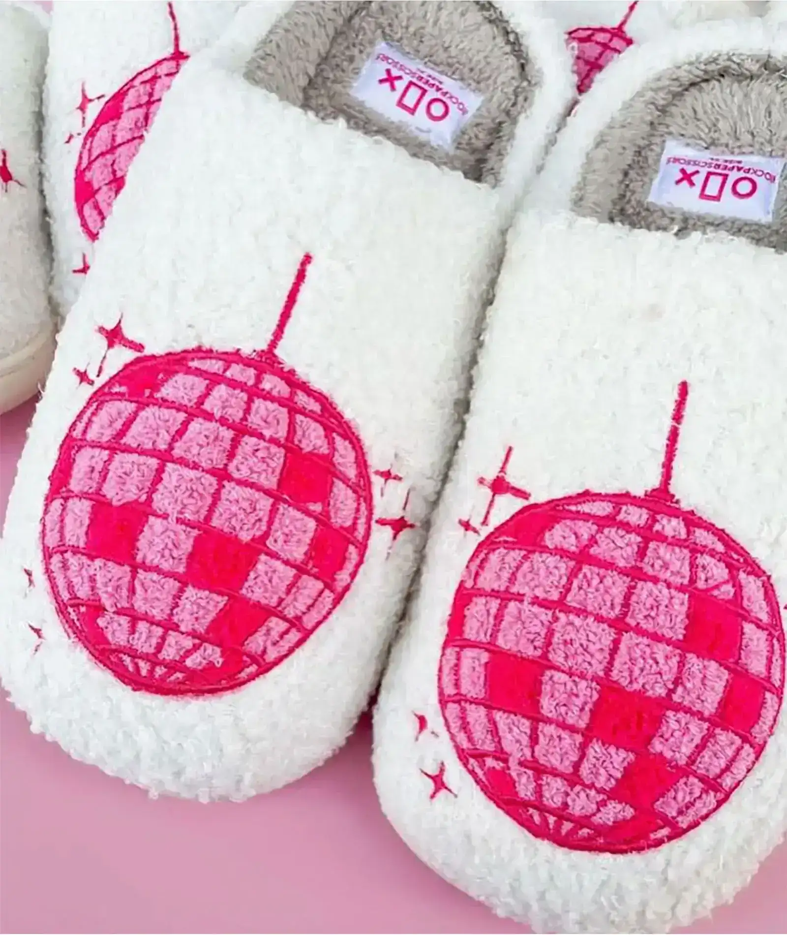 Image of Pink Disco Ball Comfy Slippers