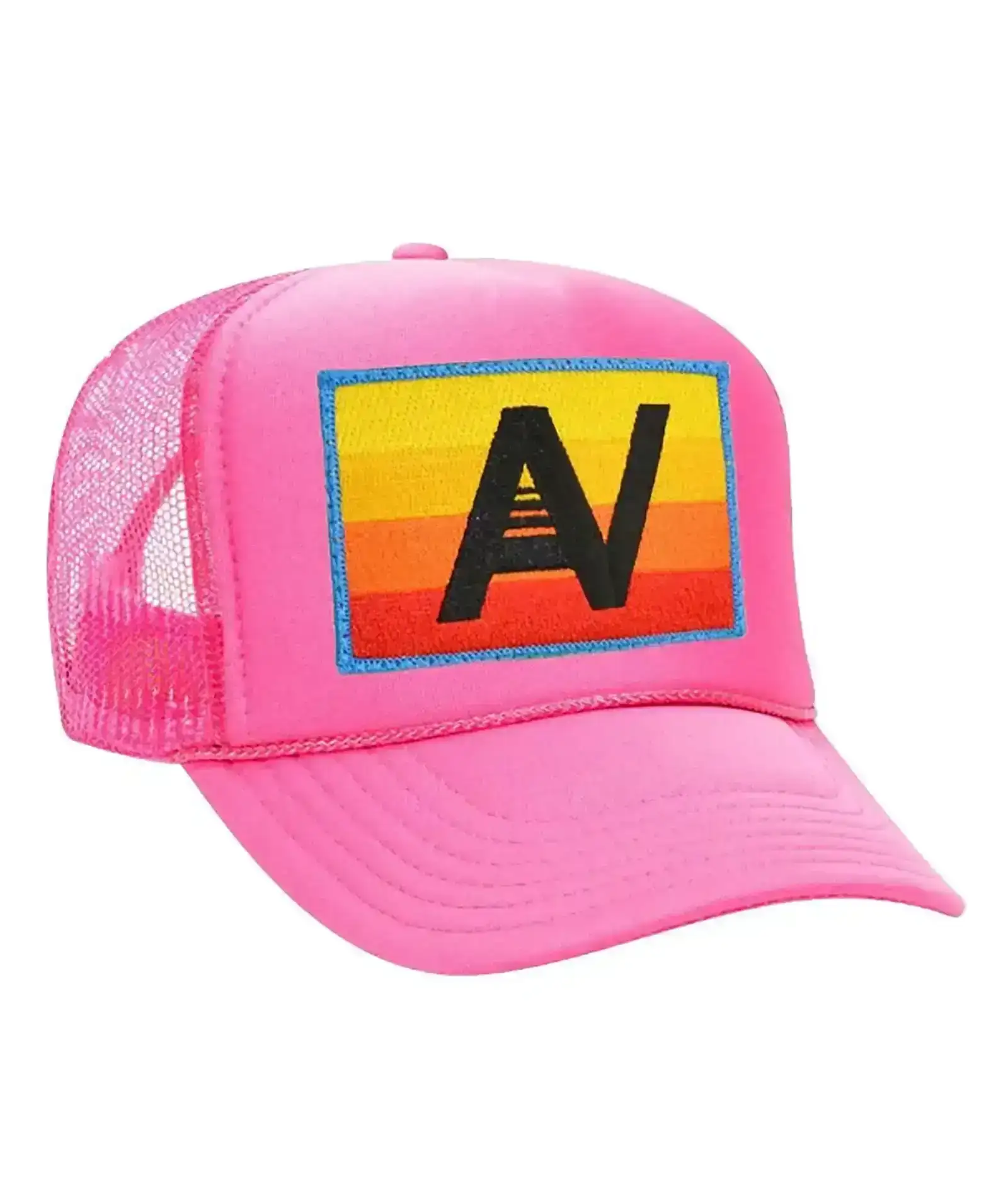 Image of Aviator Nation Logo Rainbow Vintage Trucker