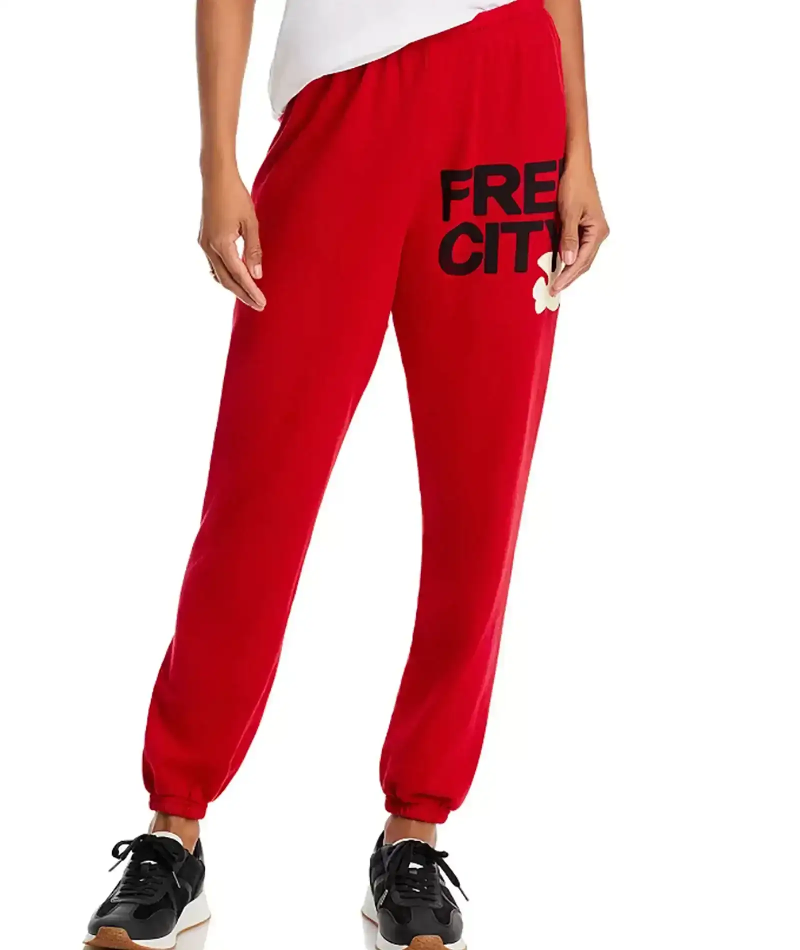 Image of FREECITY Women Large Sweatpants Artyard Red Cream