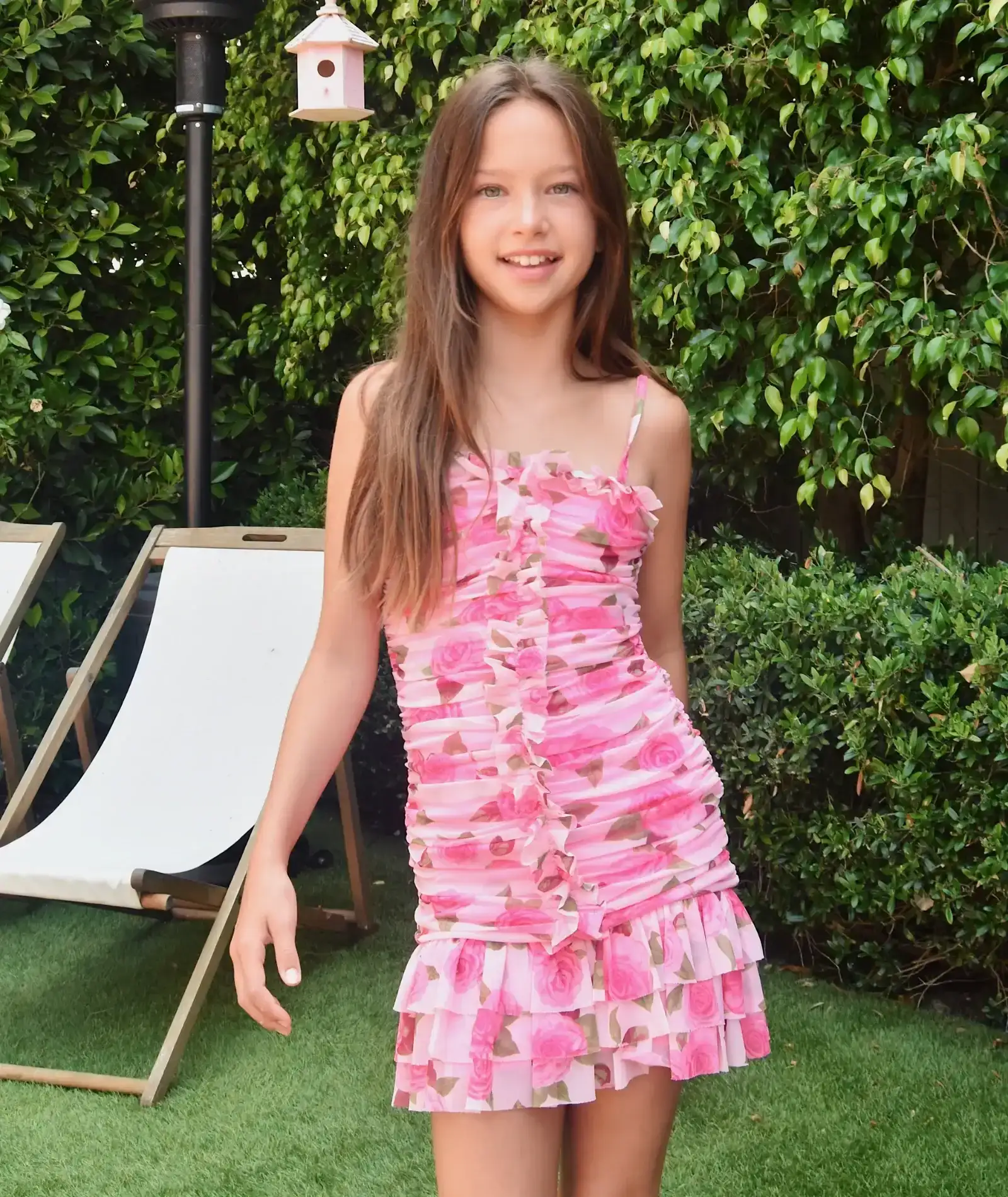 Image of Katie J NYC Girls Rose Mesh Ruffle Bobbi Dress