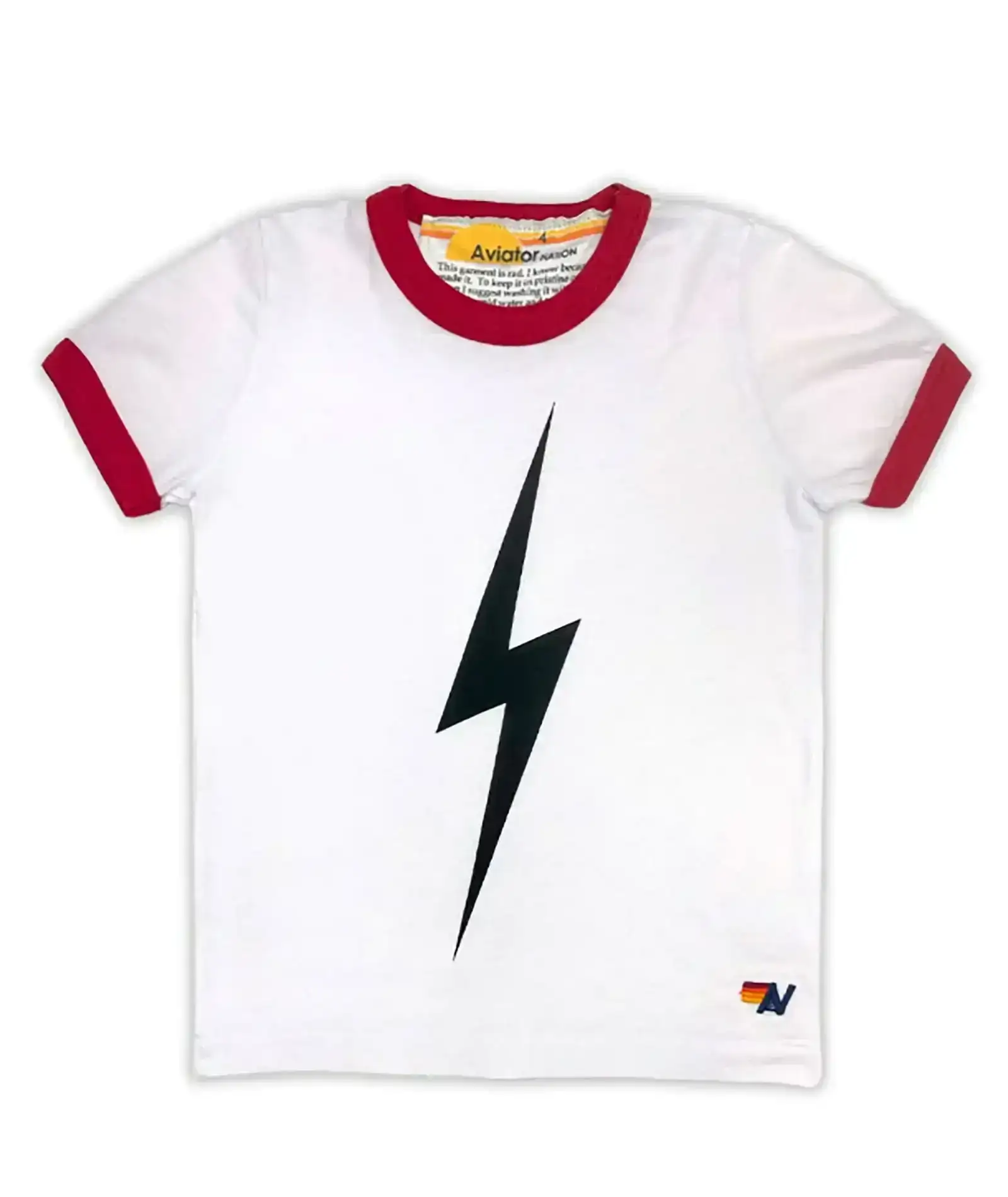 Image of Aviator Nation Kids Bolt Ringer Tee White/Red