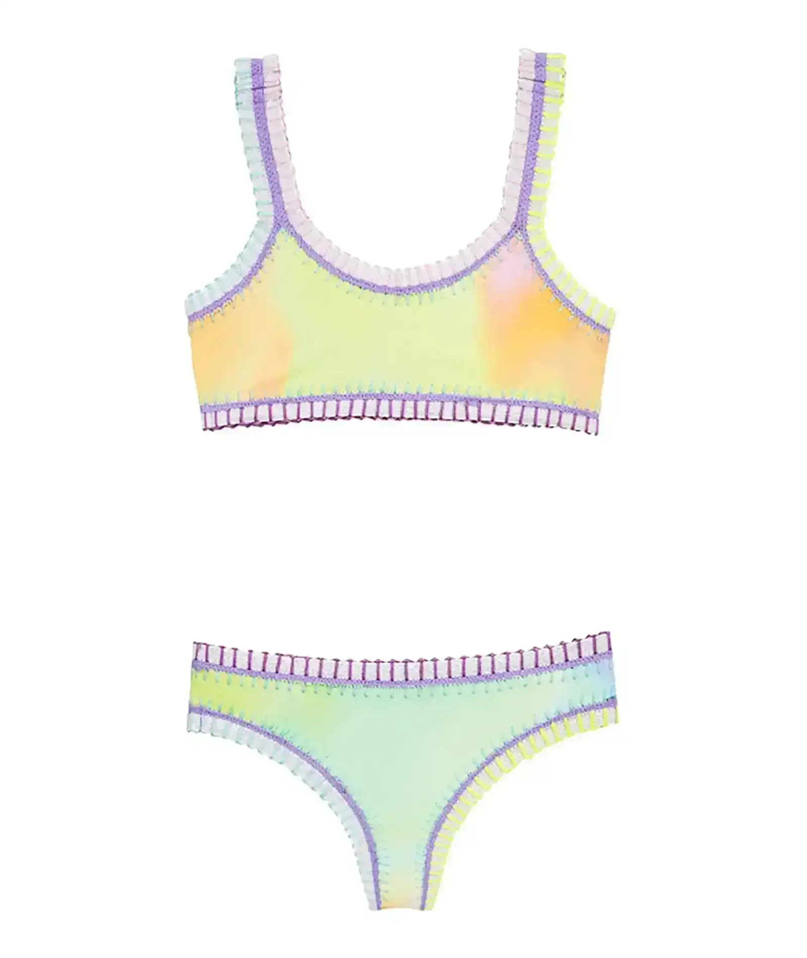 Image of PQ Girls Sporty Rainbow Embroidered Bikini Sunrise