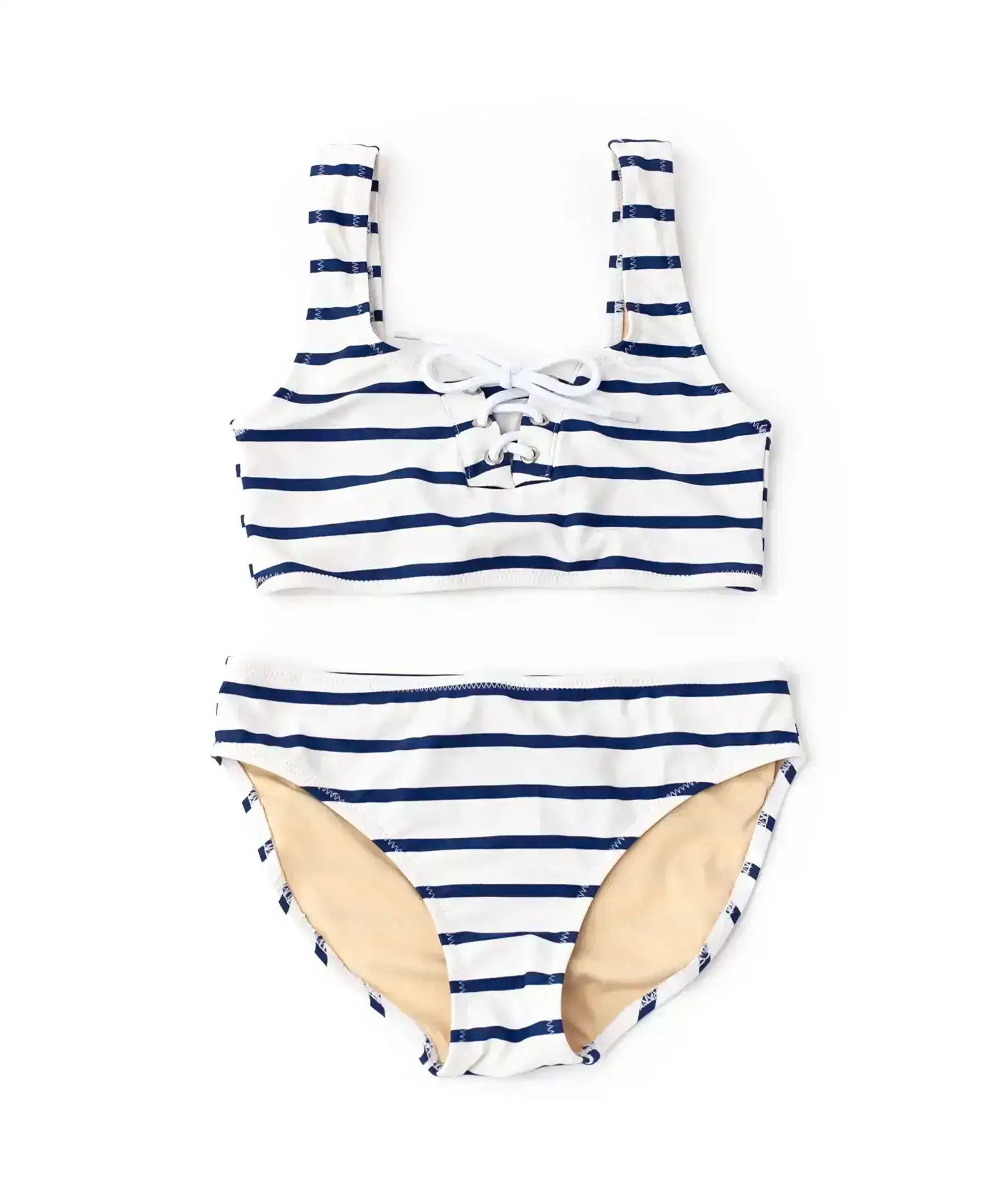 Image of Shade Critters Girls Lace Up Bikini Nautical Stripe