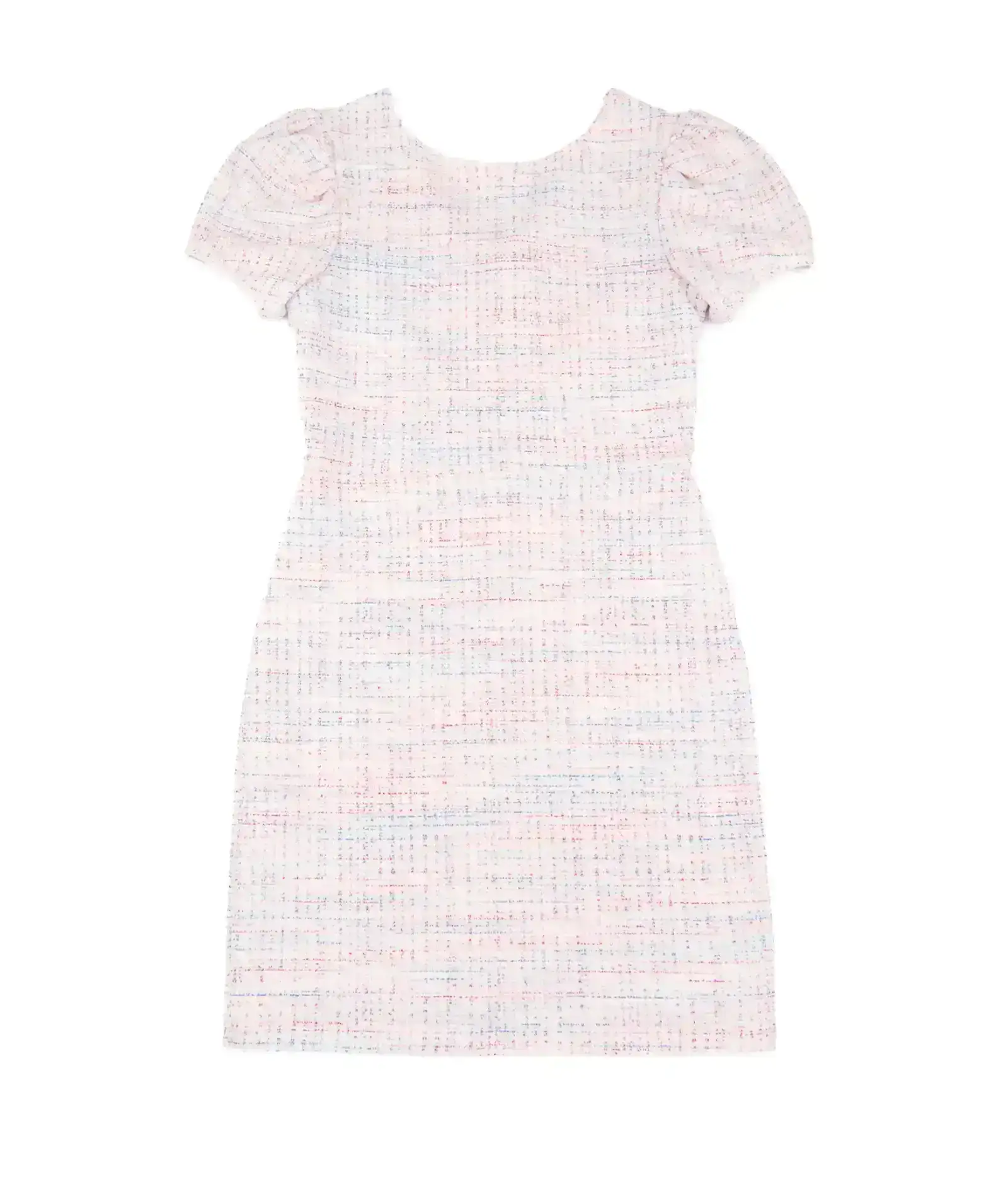 Image of By Debra Girls Primary Tweed Puff Sleeve Sheath Dress