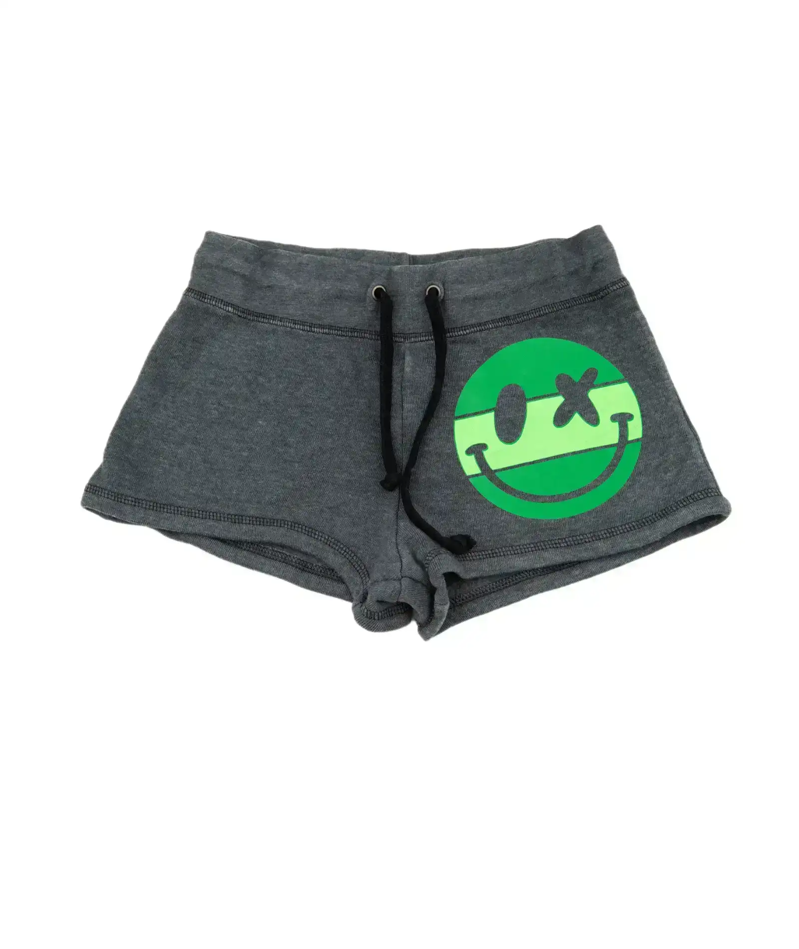 Image of Love Junkie Girls Camp Shorts Charcoal/Green