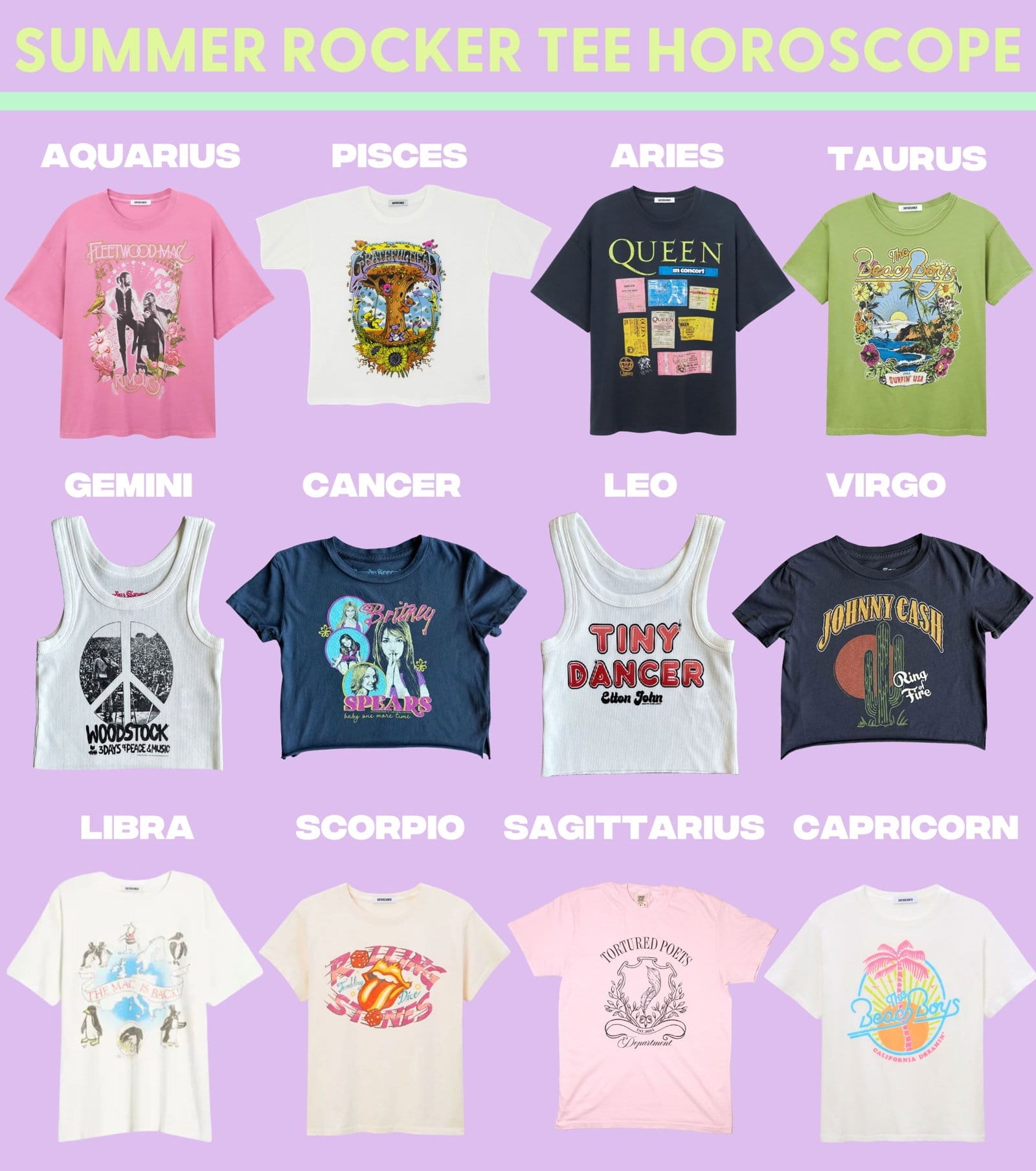 Summer Rocker Tee Horoscope