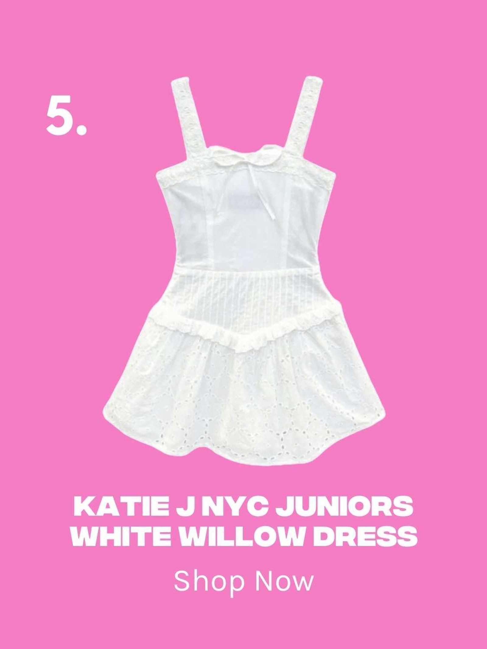 Katie J NYC Juniors White Willow Dress