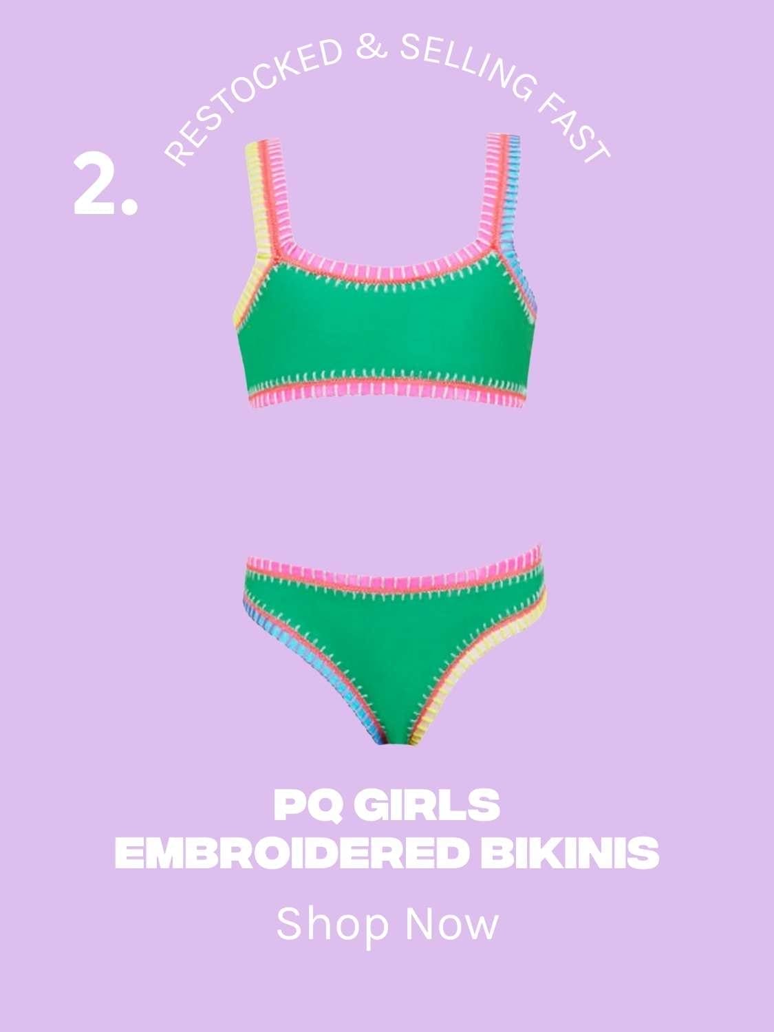 PQ Girls Embroidered Bikinis - Restocked & Selling Fast