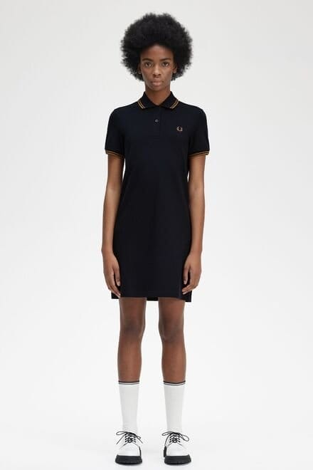 Vestido tipo polo con ribete con dos franjas Fred Perry