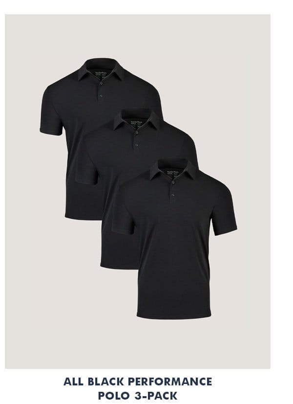 All Black Performance Polo 3-Pack