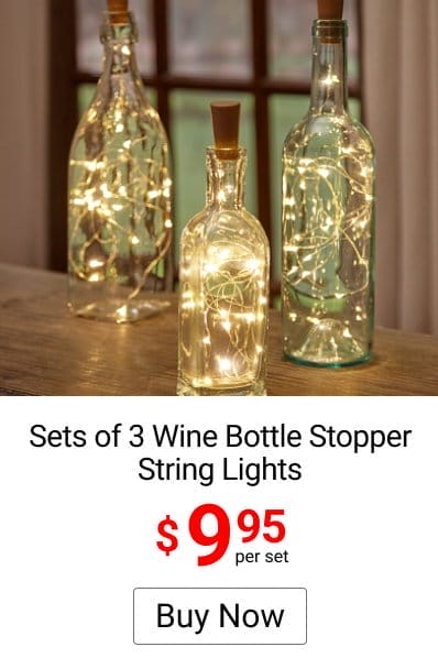 Sets of 3 Wine Bottle Stopper String Lights