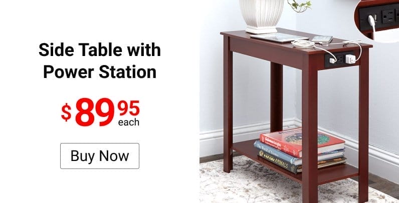 Side Table with Power Station