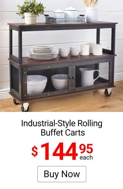 Industrial-Style Rolling Buffet Carts