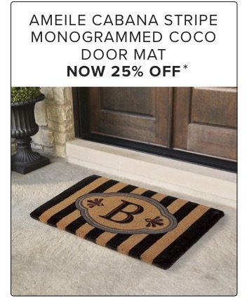 Ameile Cabana Stripe Monogrammed Coco Door Mat Now 25% Off*