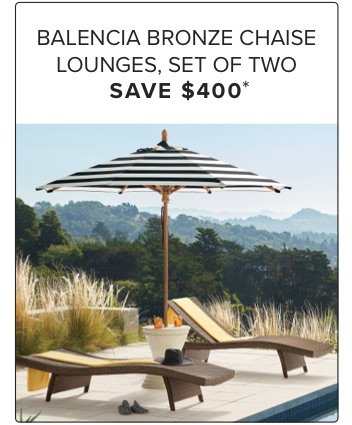 Balencia Bronze Chaise Lounges, Set of Two Save \\$400*